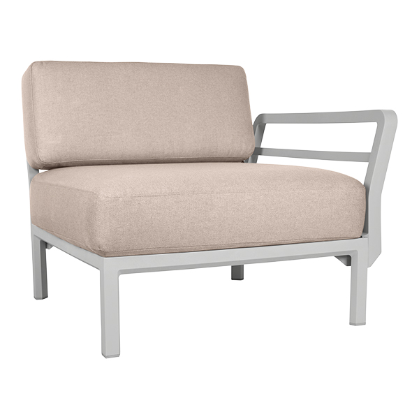 Lounge Endstück Maximo white mit Kissensatz salt white mieten