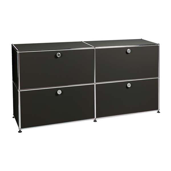 Sideboard USM Haller schwarz 4 Klapptüren mit 4 Keycards mieten