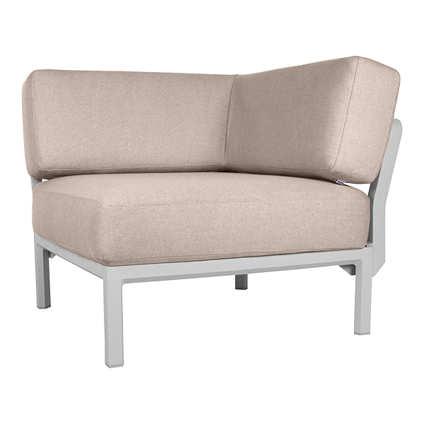 Lounge Eckelement Maximo white mit Kissensatz salt white mieten