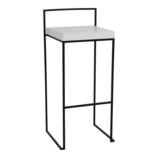 Barhocker Monza schwarz mit Sitz weiß OUTDOOR B39 SH75 cm mieten