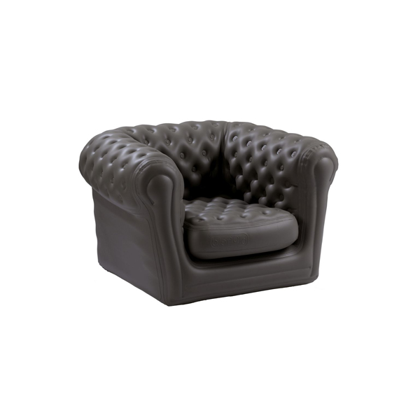 Sessel Chesterfield "Blow up" midnight grey PVC mieten
