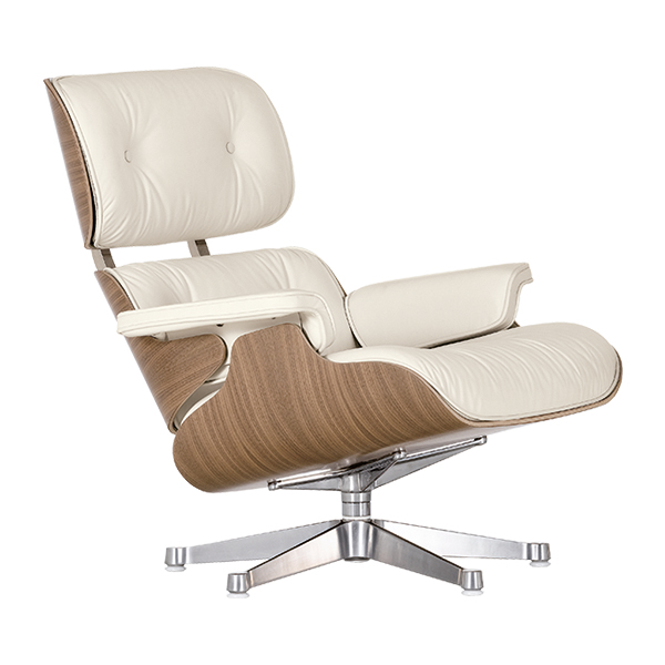 Eames Lounge Chair Leder weiss B84*T91*H84 SH38 cm mieten