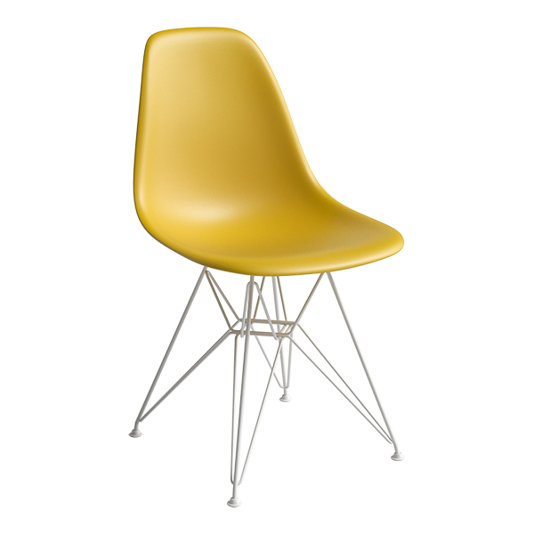 DSR Eames Plastic Chair weiß Sitz senf mieten