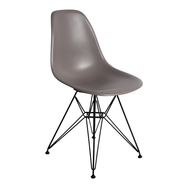 DSR Eames Plastic Chair schwarz Sitz mauve-grau mieten