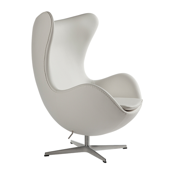 Drehsessel Egg Yachtleder weiß B86*T79*H107 SH40 cm mieten