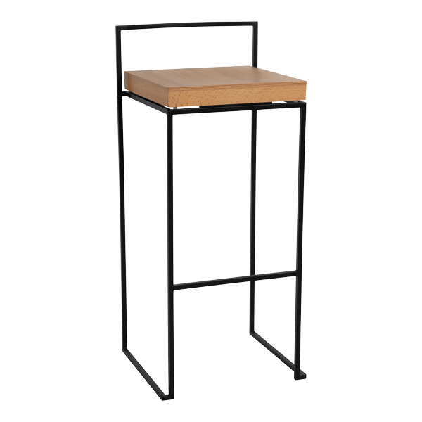 Barhocker Monza schwarz mit Sitz Sylt B39 SH75 cm mieten