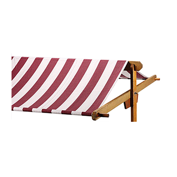 Marktstand aus Holz L200*B95*H243 cm mit Plane rot/weiß mieten