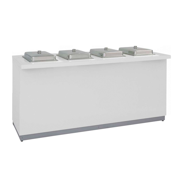 Buffet-Theke weiß L200*T90*H95 cm für 4 Wasserbecken mieten
