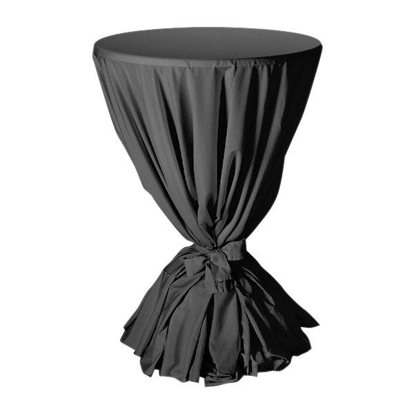 Stehtischüberzug schwarz mit Schleife Ø360 cm mieten