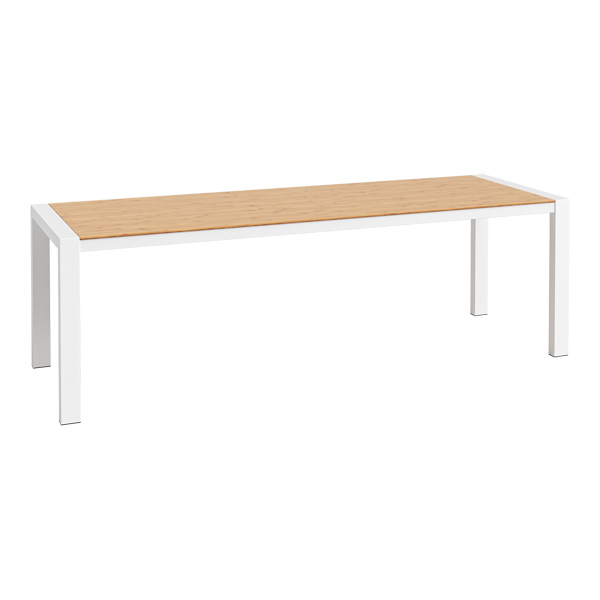 Dinnertisch Algarve weiß/Bambus L240*B80*H75 cm mieten