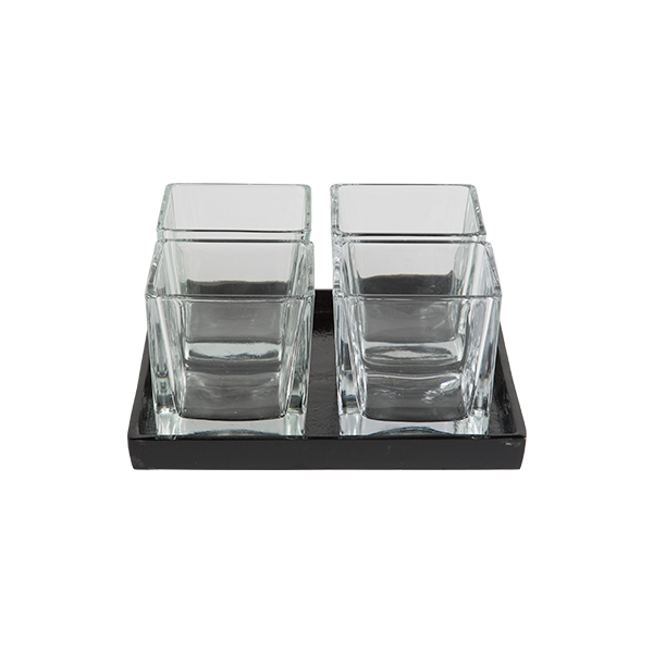 Senso Tischdekosatz 329 black glass 22*22 cm mieten