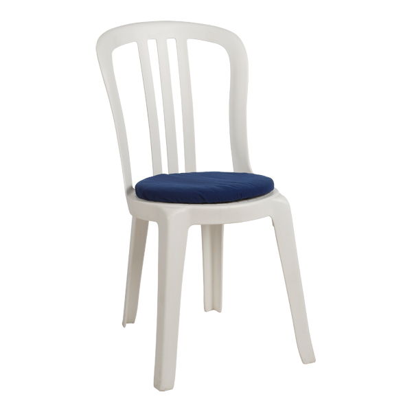 Bistrostuhl Miami mit Sitzkissen dunkelblau B44 SH45 cm mieten