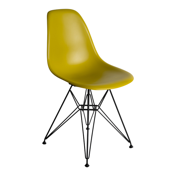 DSR Eames Plastic Chair schwarz Sitz senf mieten