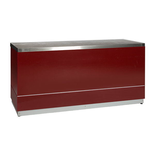 Theke rot B200*T70*H95 cm mit Deckblatt CNS mieten