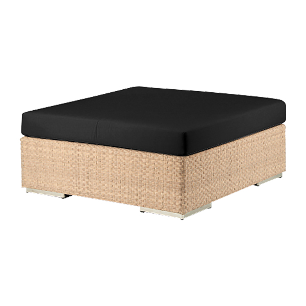 Lounge Hocker Dedon bleach mit Kissen schwarz mieten