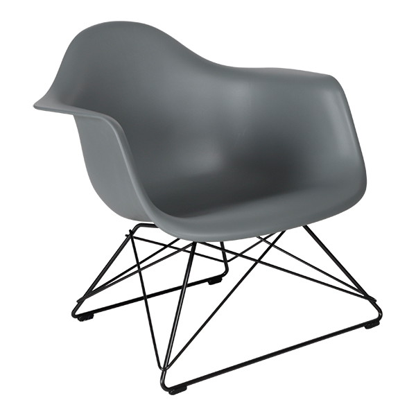 LAR Eames Plastic Loungechair schwarz Sitz granitgrau mieten
