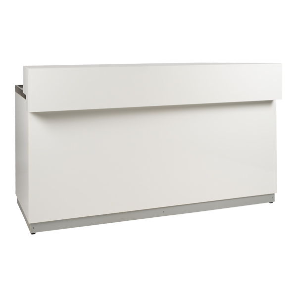 Sekttheke weiß L200*T80*H115 cm mit Deckblatt CNS mieten