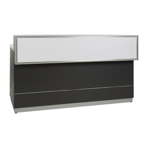 Sekttheke anthrazit L200*T83*H115 cm mit CNS Deckblatt mieten