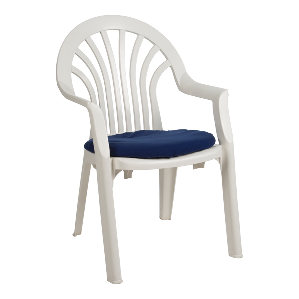 Terrassenstuhl Madrid mit Sitzkissen blau B58 SH42 cm mieten