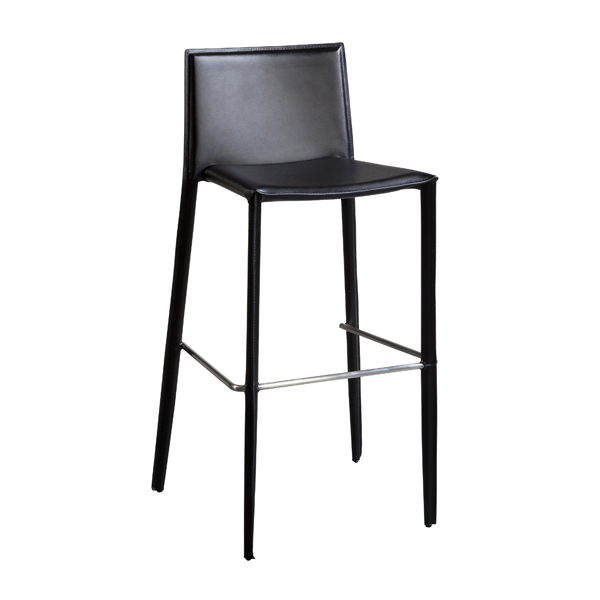 Barhocker Padova Leder schwarz B54*T50*H103,5 SH78 cm mieten