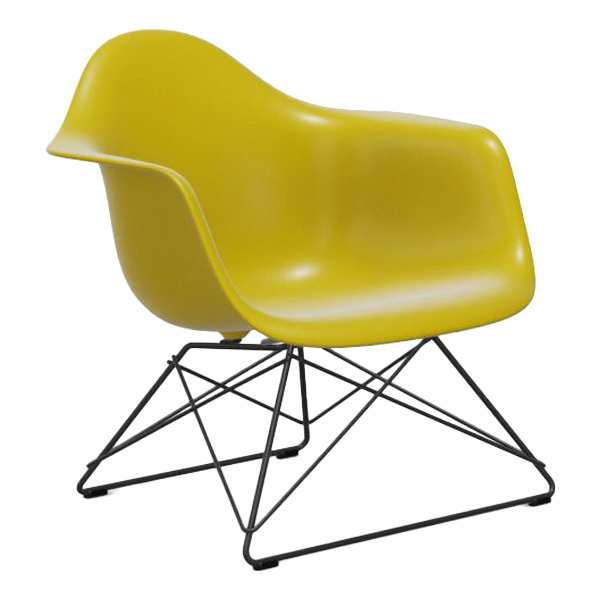 LAR Eames Plastic Loungechair schwarz Sitz senf mieten