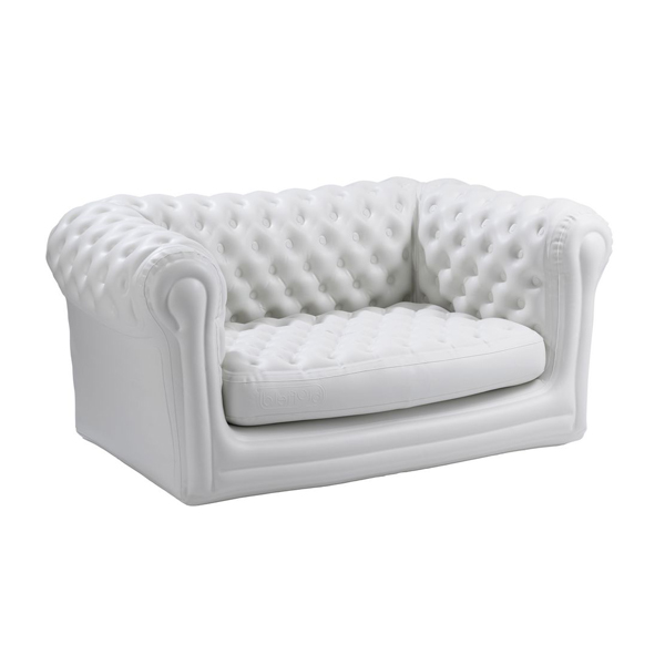 Bank Chesterfield "Blow up" stone white PVC B170*T105*H75 cm mieten