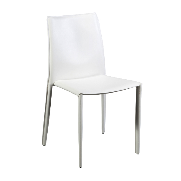 Stuhl Siena Leder weiß B51*T54*H88 SH47 cm mieten