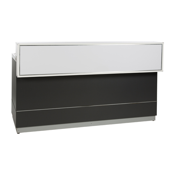 Sekttheke anthrazit L200*T83*H115 cm mit CNS Deckblatt mieten