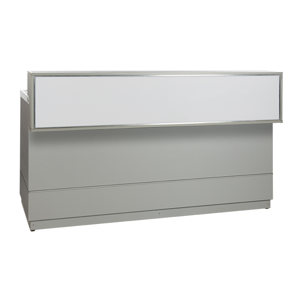 Sekttheke silbergrau L200*T83*H115 cm mit CNS Deckblatt mieten