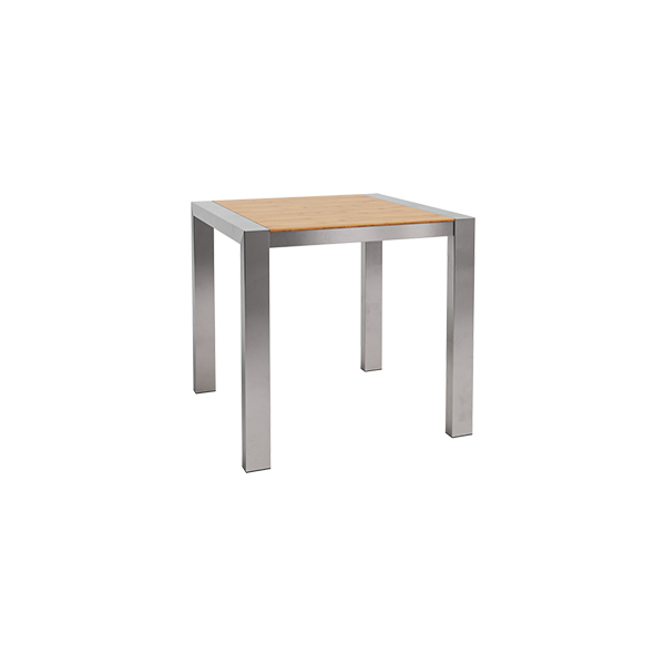 Dinnertisch Algarve Edelstahl/Bambus L80*B80*H75 cm mieten