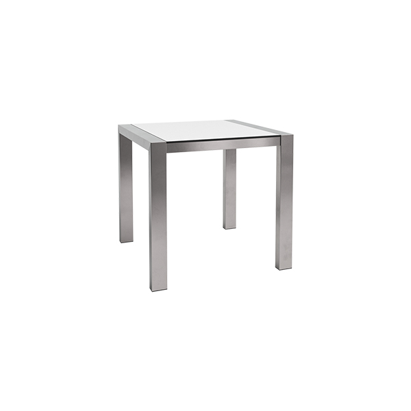 Dinnertisch Algarve Edelstahl/weiß L80*B80*H75 cm mieten