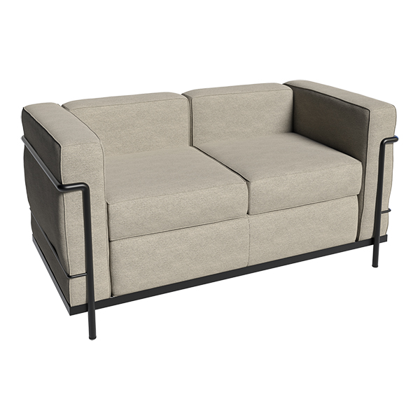 Sofa LC2 Stoff cemento - Gestell schwarz mieten