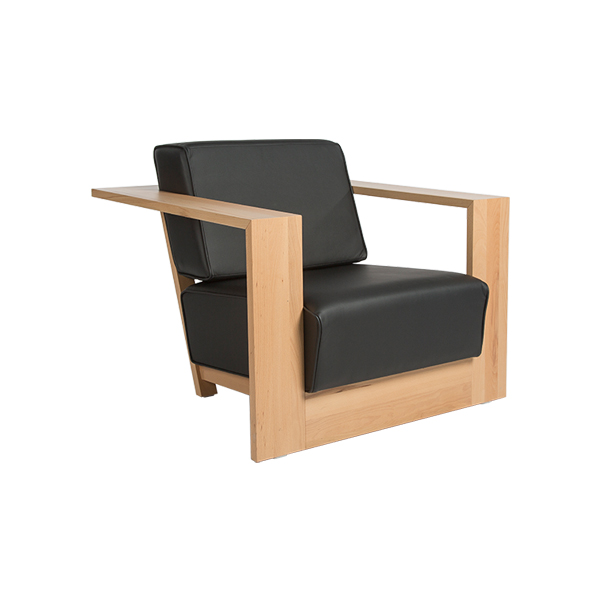 Lounger Sylt mit Kissensatz Leder schwarz mieten