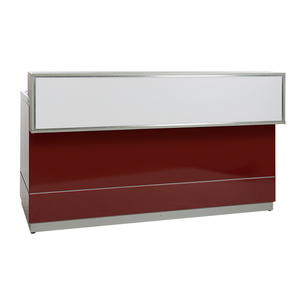 Sekttheke rot L200*T83*H115 cm mit CNS Deckblatt mieten
