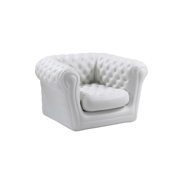 Sessel Chesterfield "Blow up" stone white PVC mieten