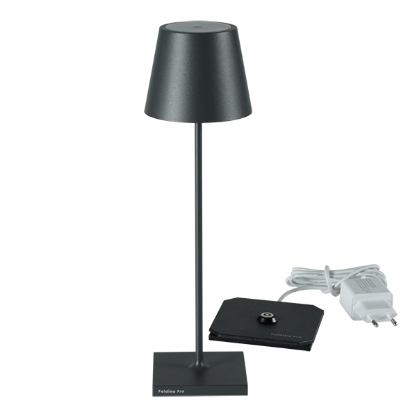 Akku Tischleuchte Poldina Pro dark grey Ø11*H38 cm mieten