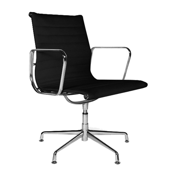 Aluminium Chair EA 108 schwarz drehbar mit Armlehnen mieten