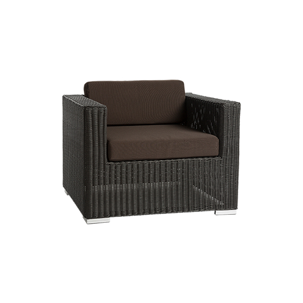 Lounge-Sessel Granada schwarz mit Kissensatz kaffee-braun mieten