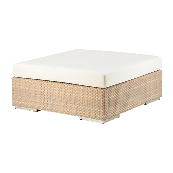 Lounge Hocker Dedon bleach mit Kissen weiß mieten