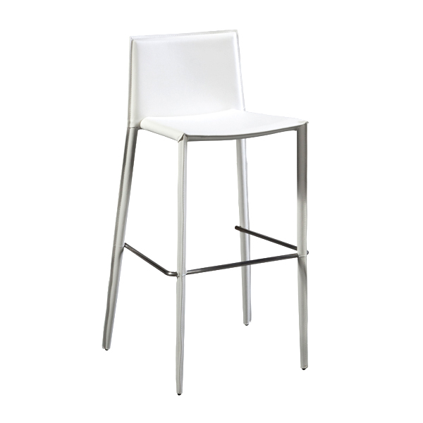 Barhocker Padova Leder weiß B54*T50*H103,5 SH78 cm mieten