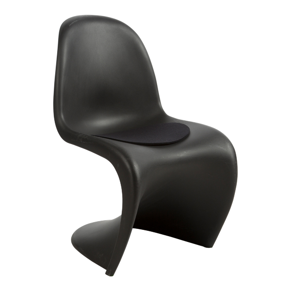 Panton Chair schwarz mit Filzauflage schwarz mieten