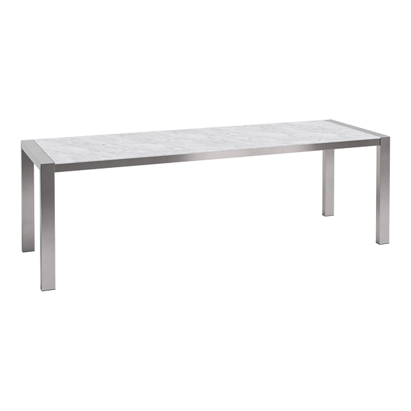 Dinnertisch Algarve Edelstahl/Volterra weiß L240*B80*H75 cm mieten