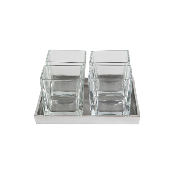 Senso Tischdekosatz 229 alu glass 22*22 cm mieten