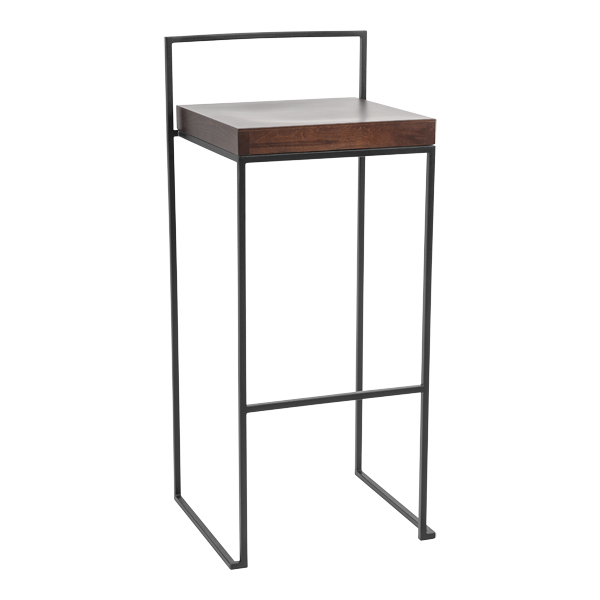 Barhocker Monza schwarz mit Sitz Nussbaum B39 SH75 cm mieten