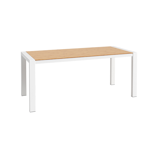 Dinnertisch Algarve weiß/Bambus L180*B80*H75 cm mieten