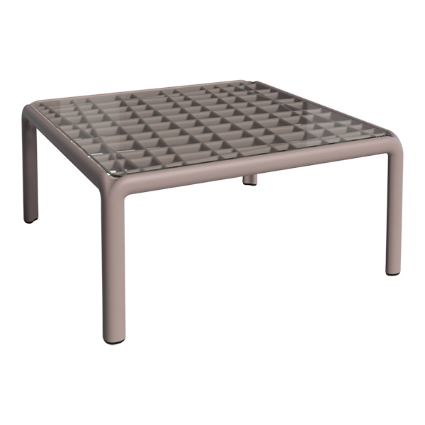 Loungetisch Komodo taupe mit Glasplatte mieten