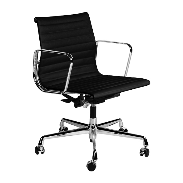 Aluminium Chair EA 117 schwarz drehbar mit Armlehnen mieten