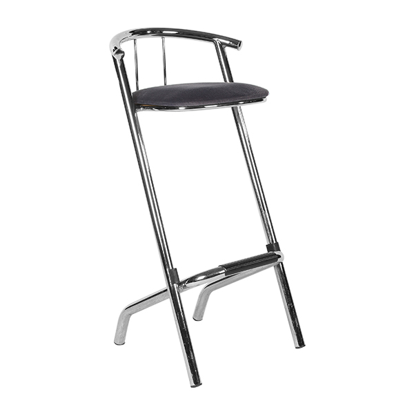 Barhocker Monaco verchromt mit Stoffsitz blau mieten