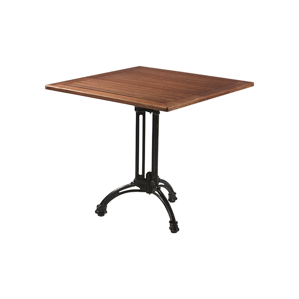 Bistrotisch Alu-Gußeisen teak 80*80*H74 cm mieten