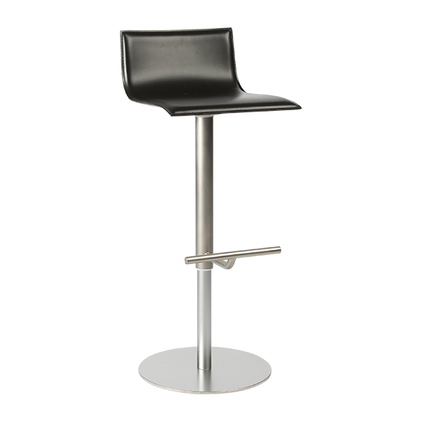 Barhocker Thin Leder schwarz B37*T43*H69-94 SH54-79 cm mieten